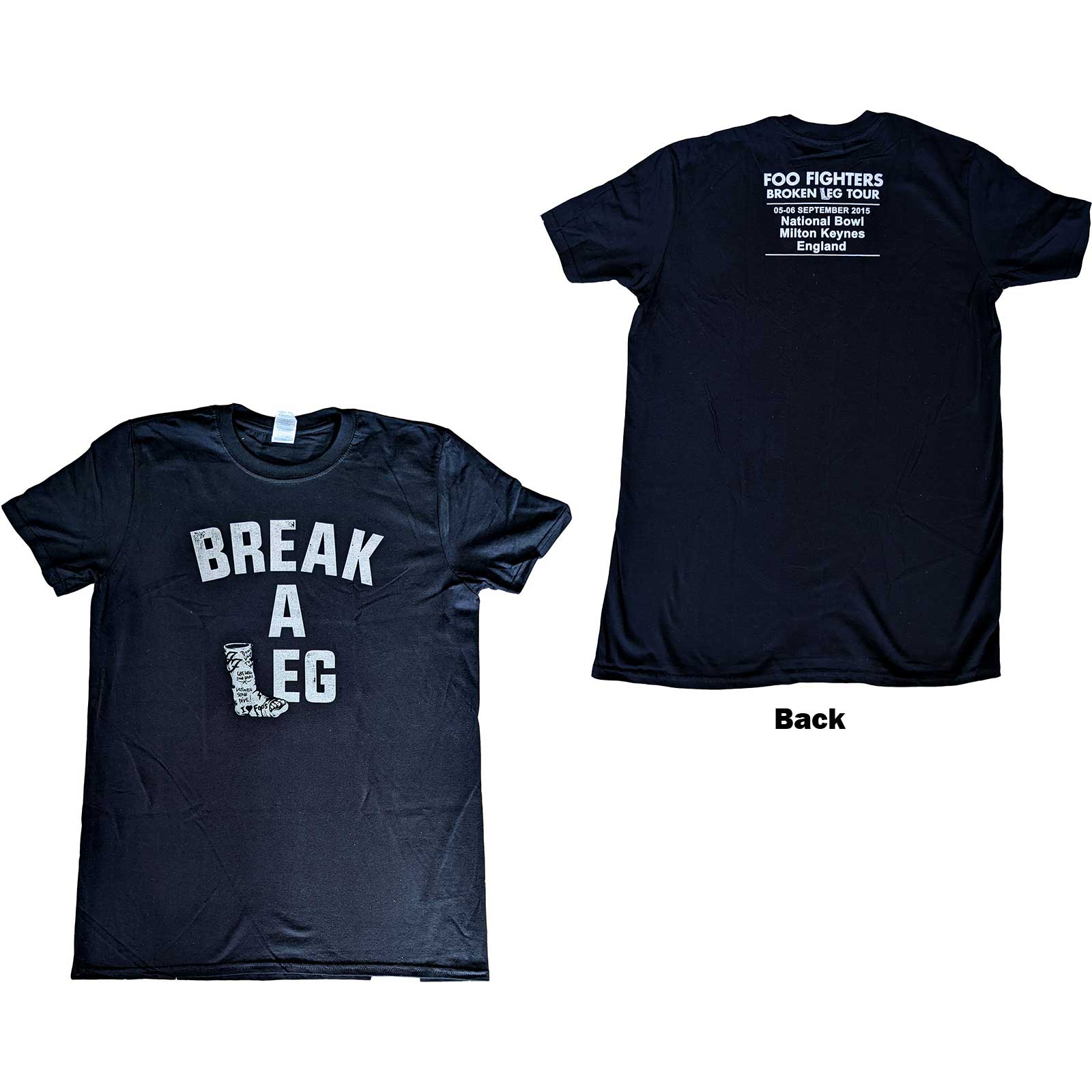 Foo Fighters tričko Break A Leg Milton Keynes Čierna L