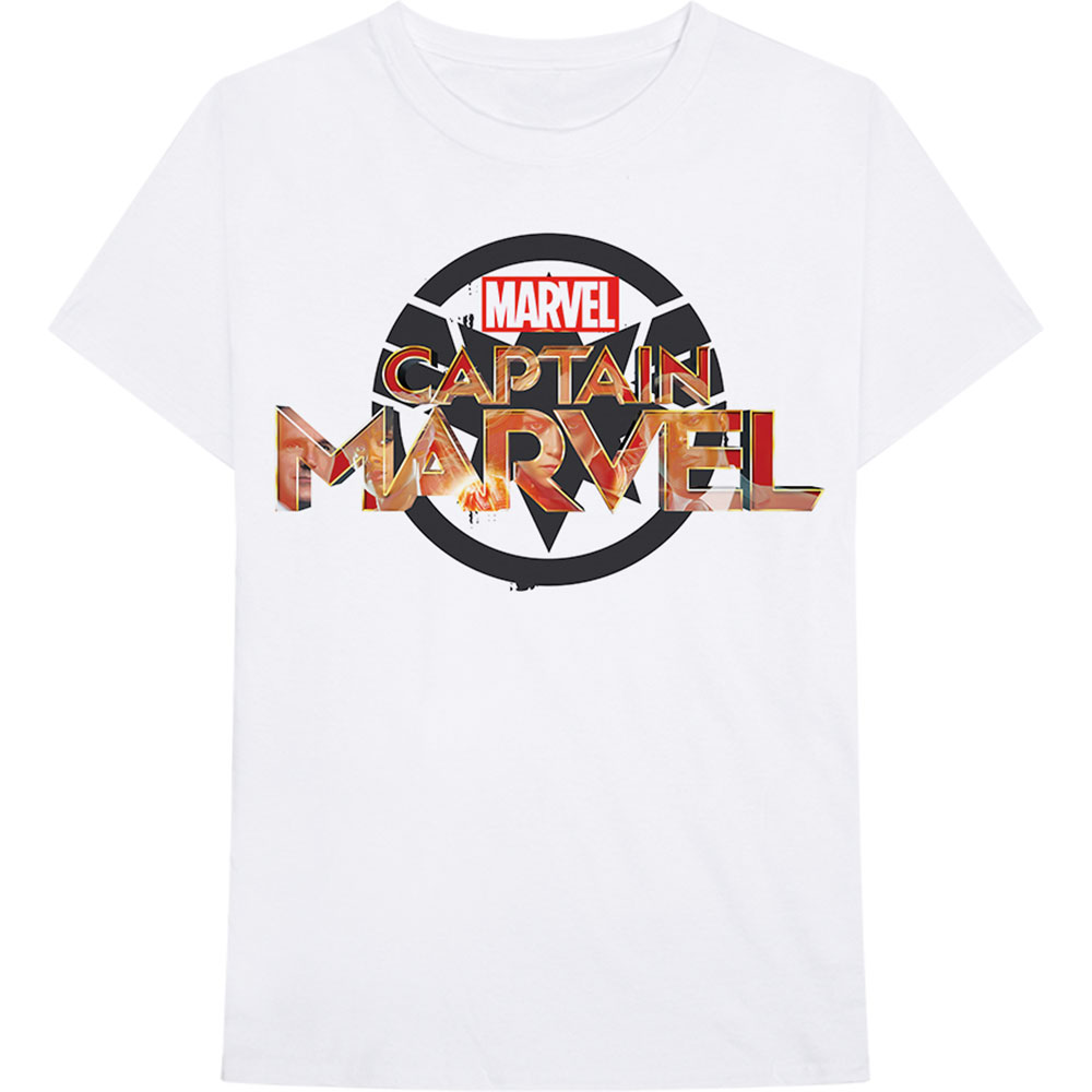 Marvel tričko Captain Marvel New Logo Biela M