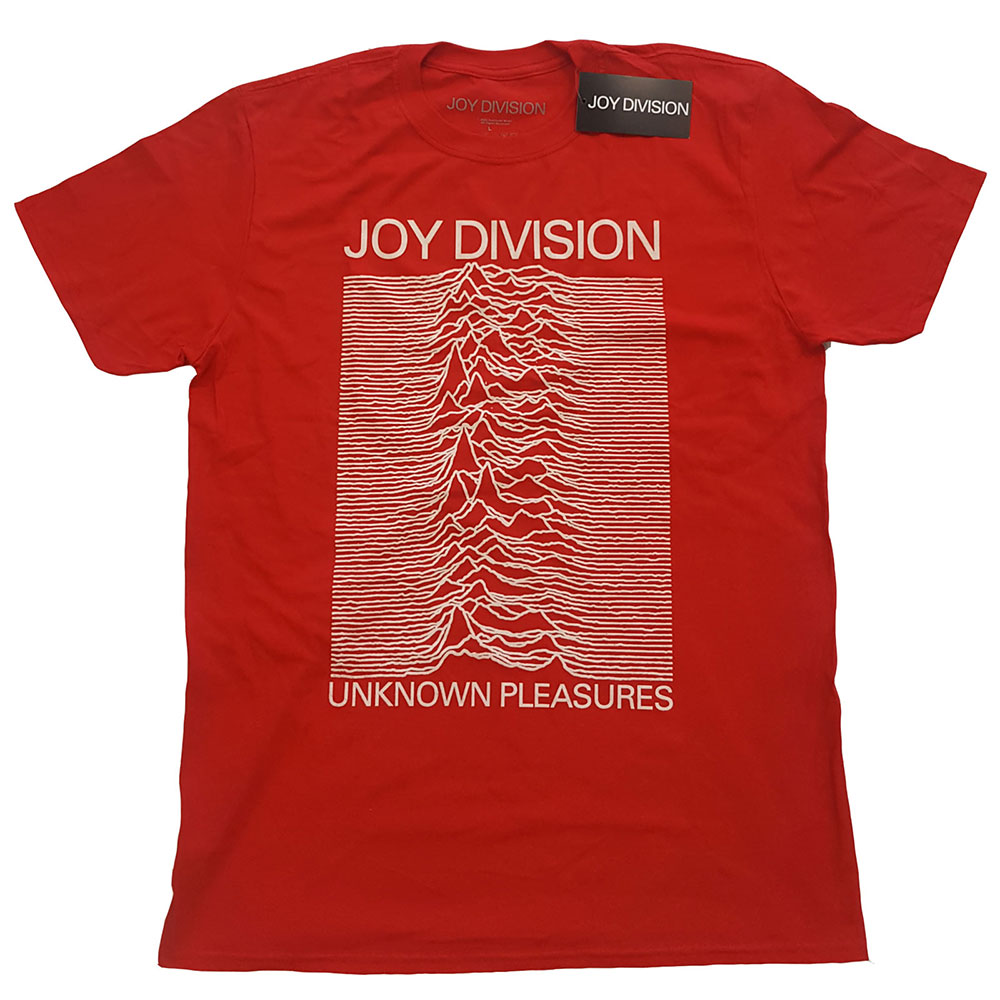 Joy Division tričko Unknown Pleasures White On Red Červená M
