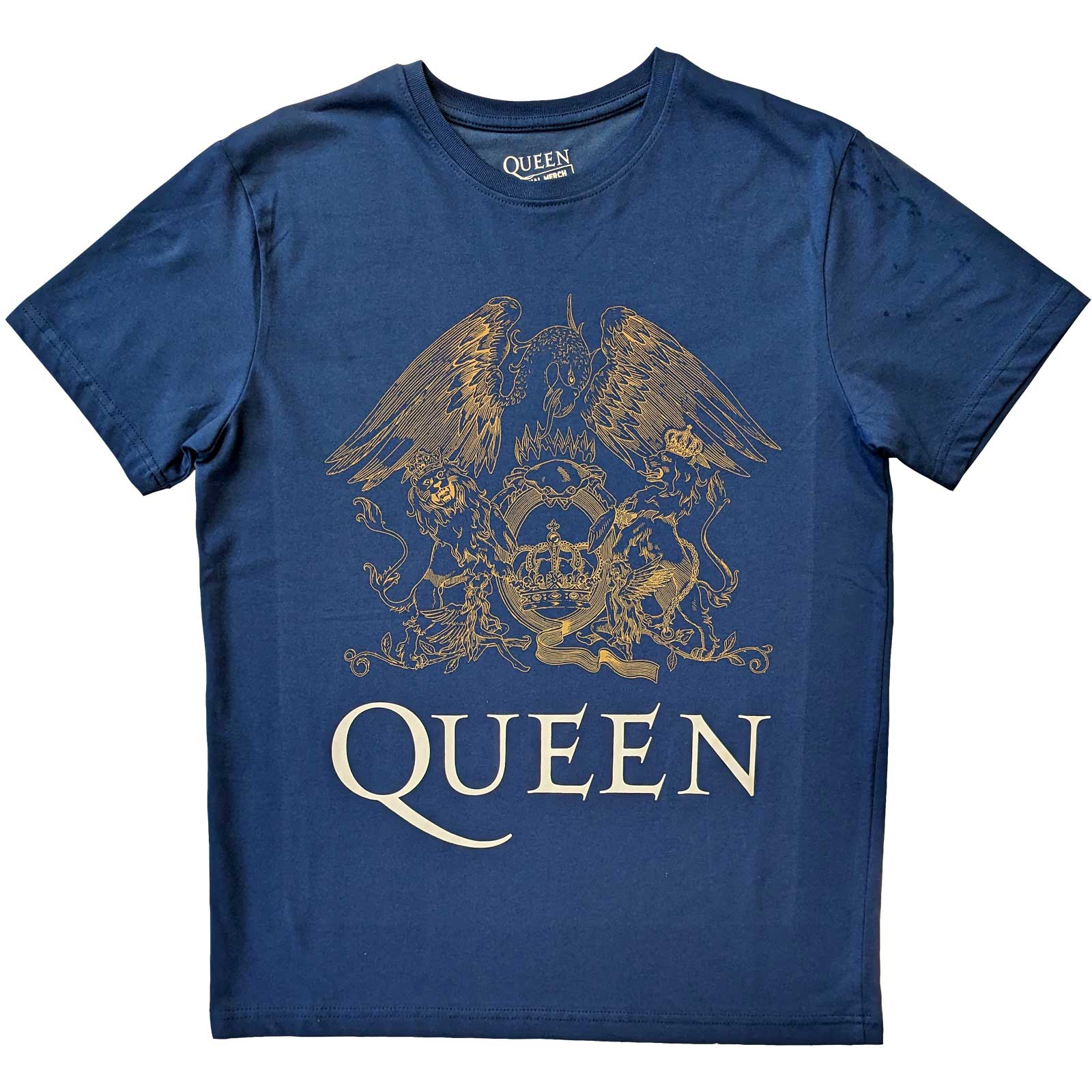 Queen tričko Crest Modrá M