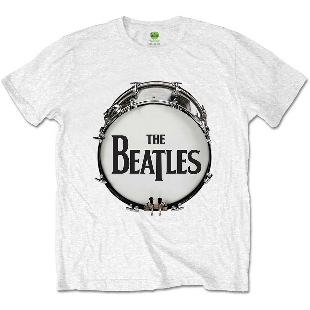 The Beatles tričko Original Drum Skin Biela M
