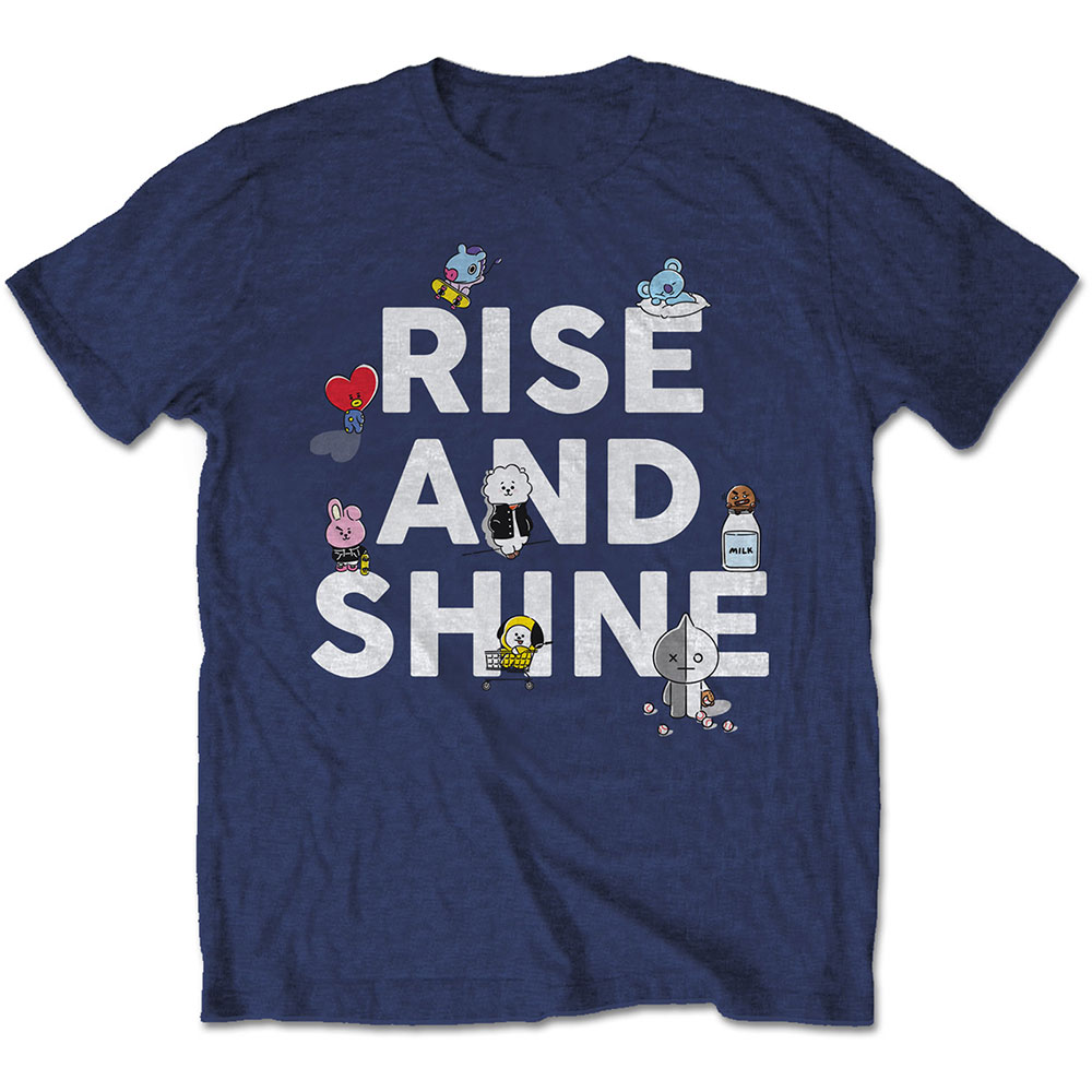 BTS tričko Rise And Shine Modrá L
