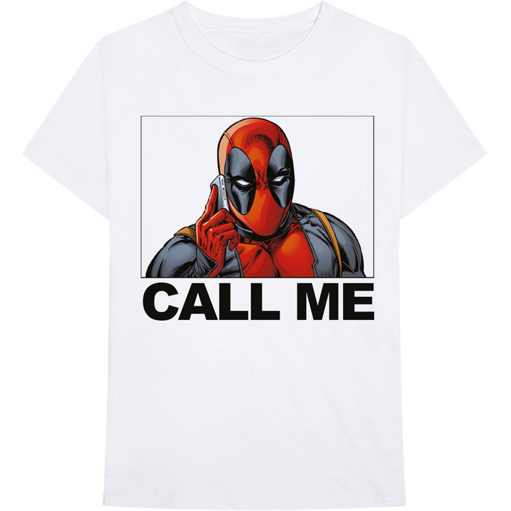 Marvel tričko Deadpool Call Me Biela S