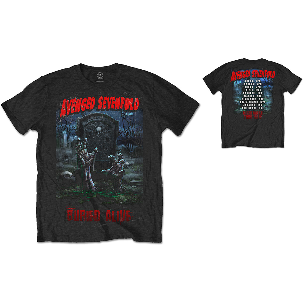 Avenged Sevenfold A7X tričko Buried Alive Tour 2012 Čierna L