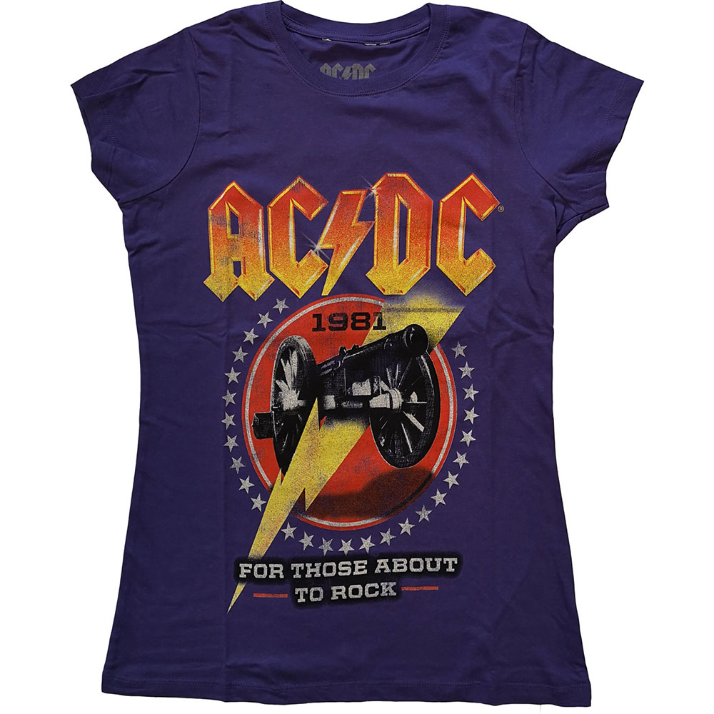 E-shop AC/DC tričko For Those About To Rock '81 Fialová XS