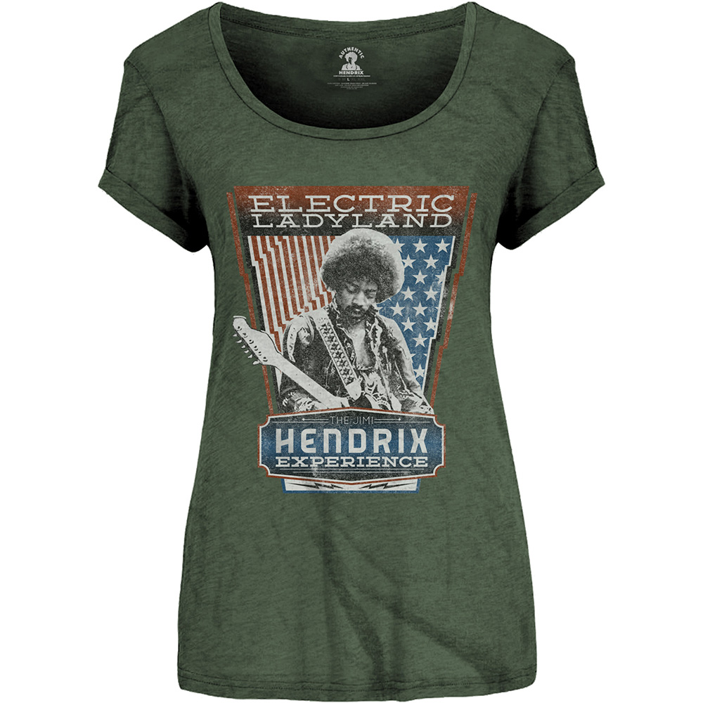 Jimi Hendrix tričko Electric Ladyland Zelená XXL