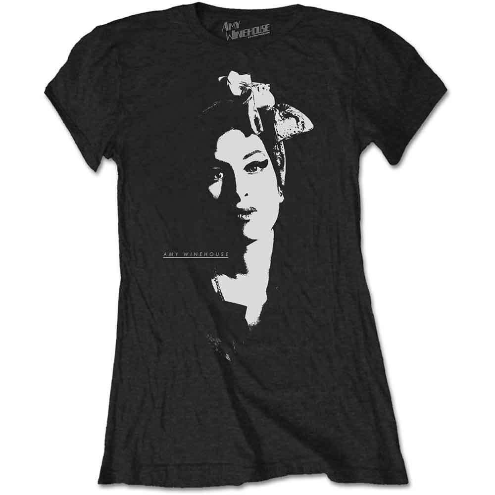 Amy Winehouse tričko Scarf Portrait Čierna XS