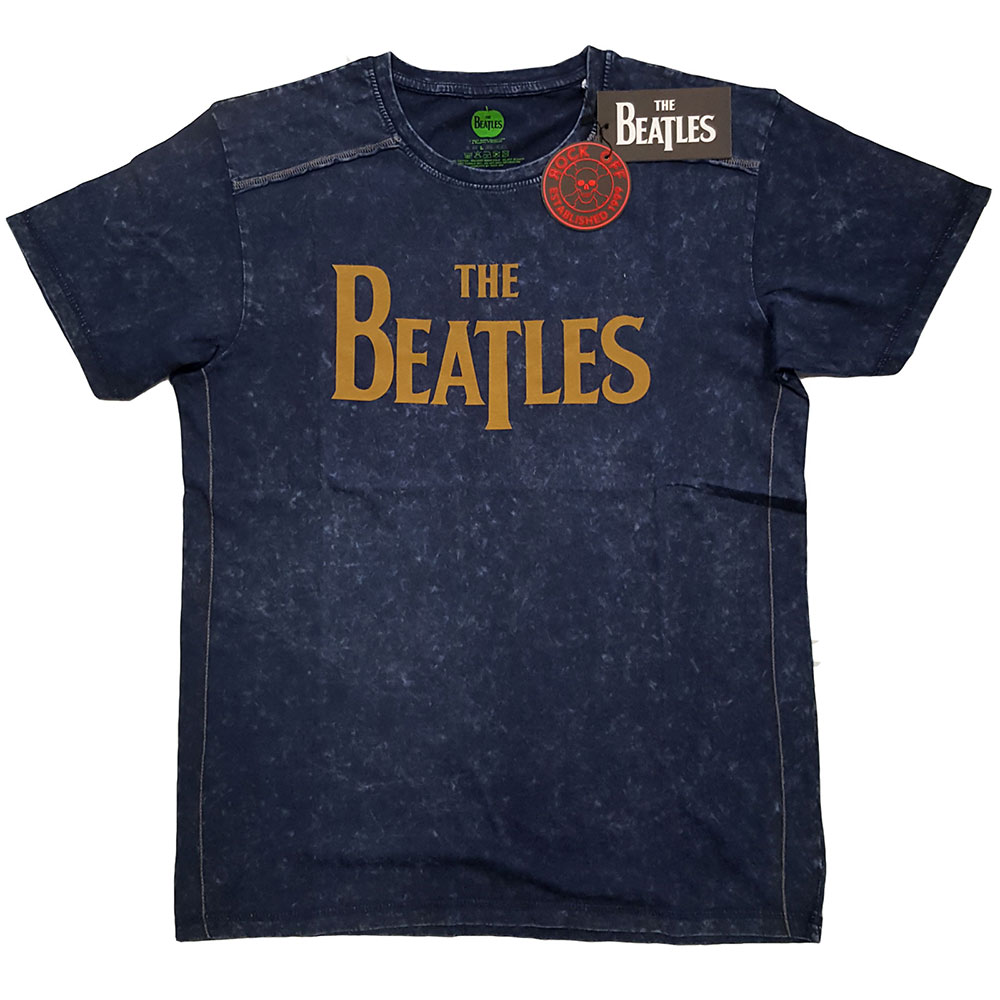 The Beatles tričko Drop T Logo Modrá XXL