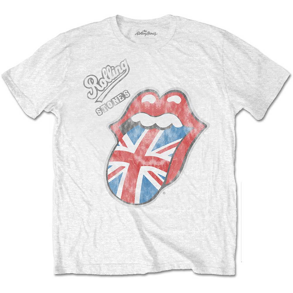 The Rolling Stones tričko Vintage British Tongue Biela XXL