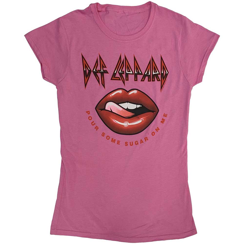 E-shop Def Leppard tričko Pour Some Sugar On Me Lips Tour 2019 Ružová S