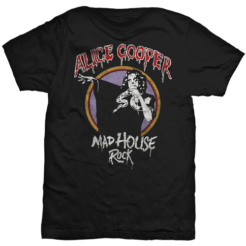 Alice Cooper tričko Mad House Rock Čierna L