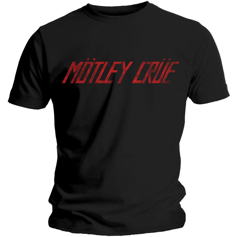 Motley Crue tričko Distressed Logo Čierna L