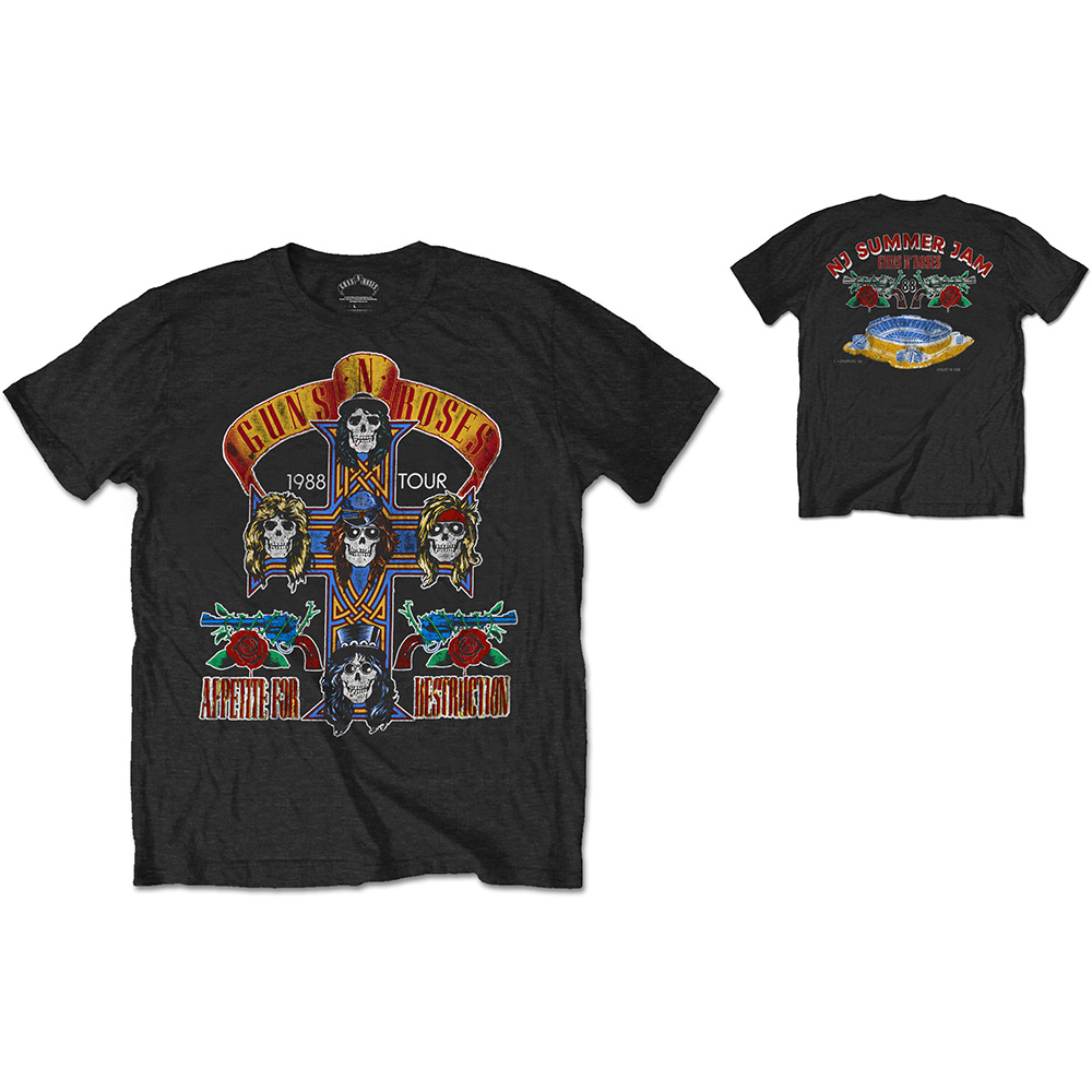 Guns N’ Roses tričko NJ Summer Jam 1988 Čierna XXL