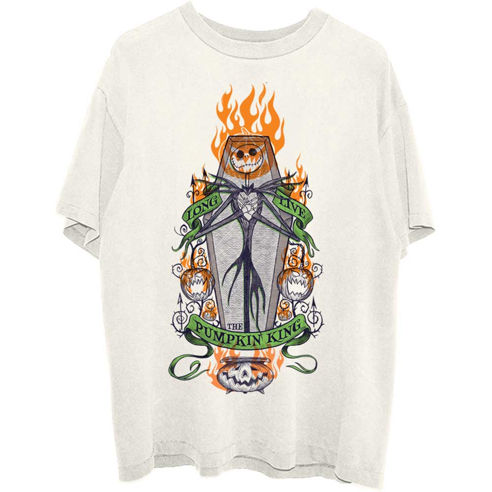 Disney tričko The Nightmare Before Christmas Orange Flames Pumpkin King Natural L