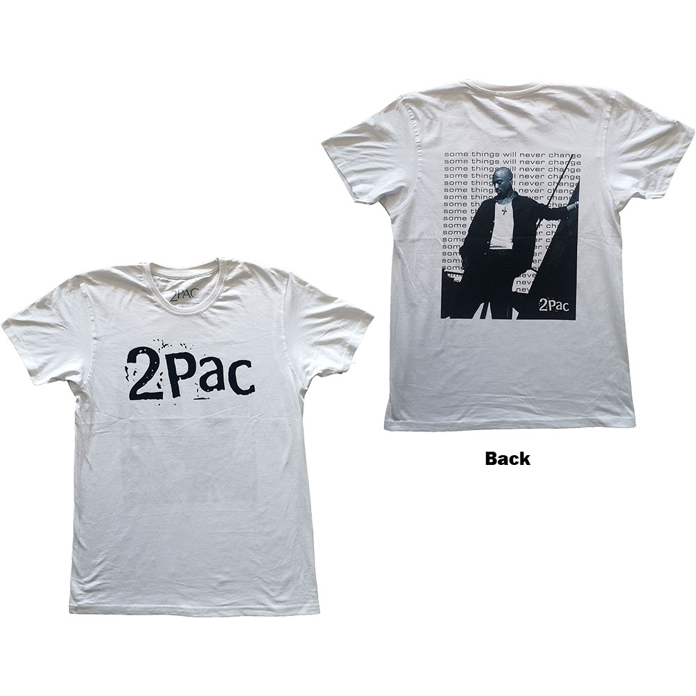 E-shop 2Pac tričko Changes Back Repeat Biela L