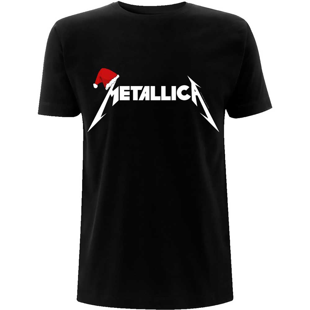 Metallica tričko Santa Hat Logo Čierna L