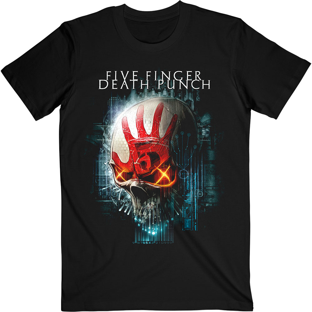 Five Finger Death Punch tričko Interface Skull Čierna XL