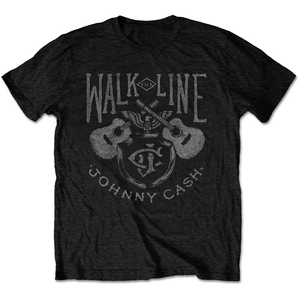 Johnny Cash tričko Walk The Line Čierna S