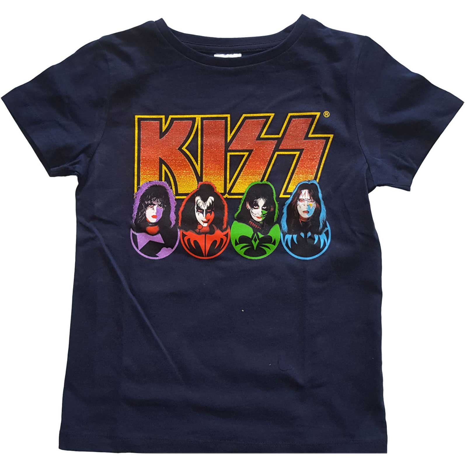 Kiss tričko Logo, Faces & Icons Modrá 3-4 roky