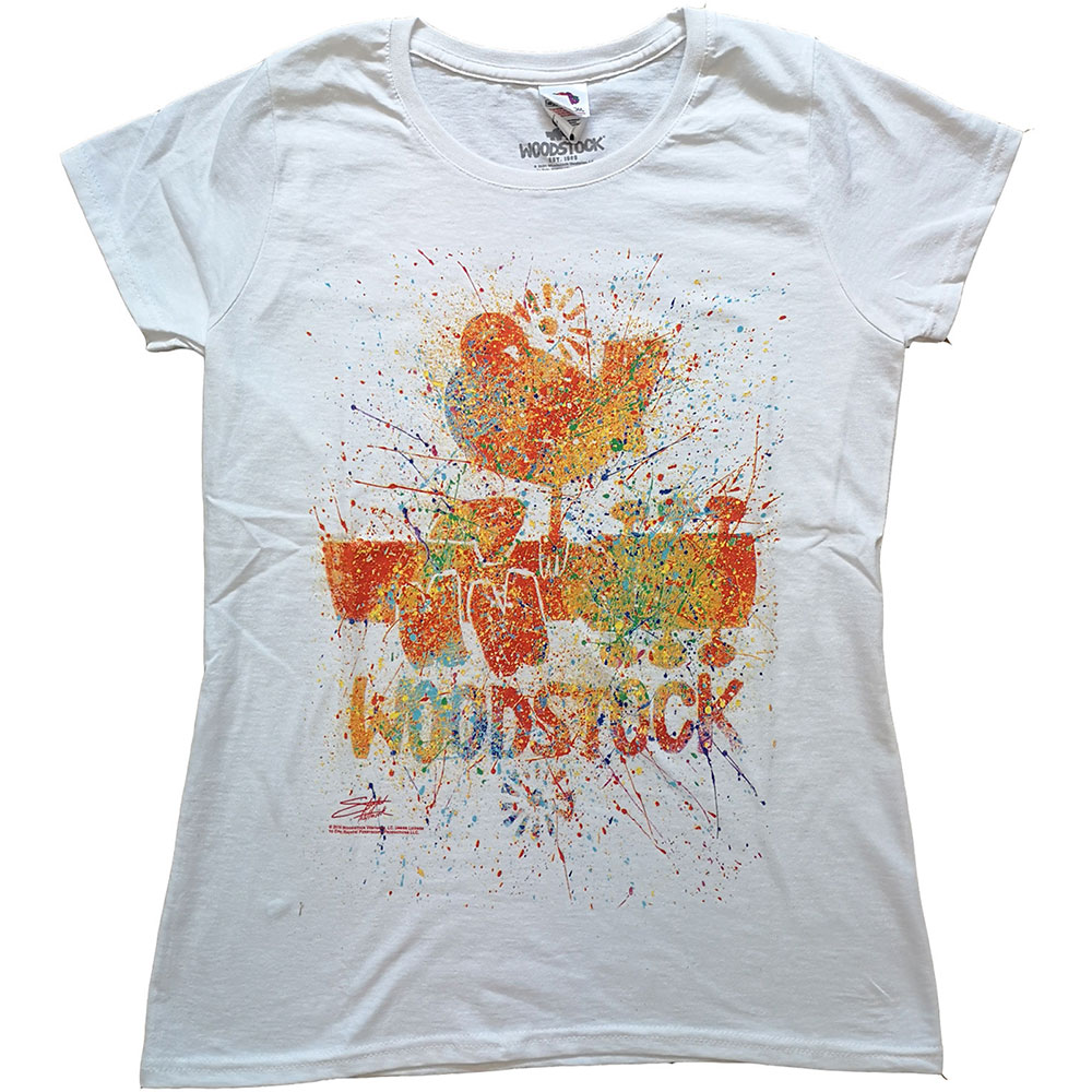 Woodstock tričko Splatter Biela S