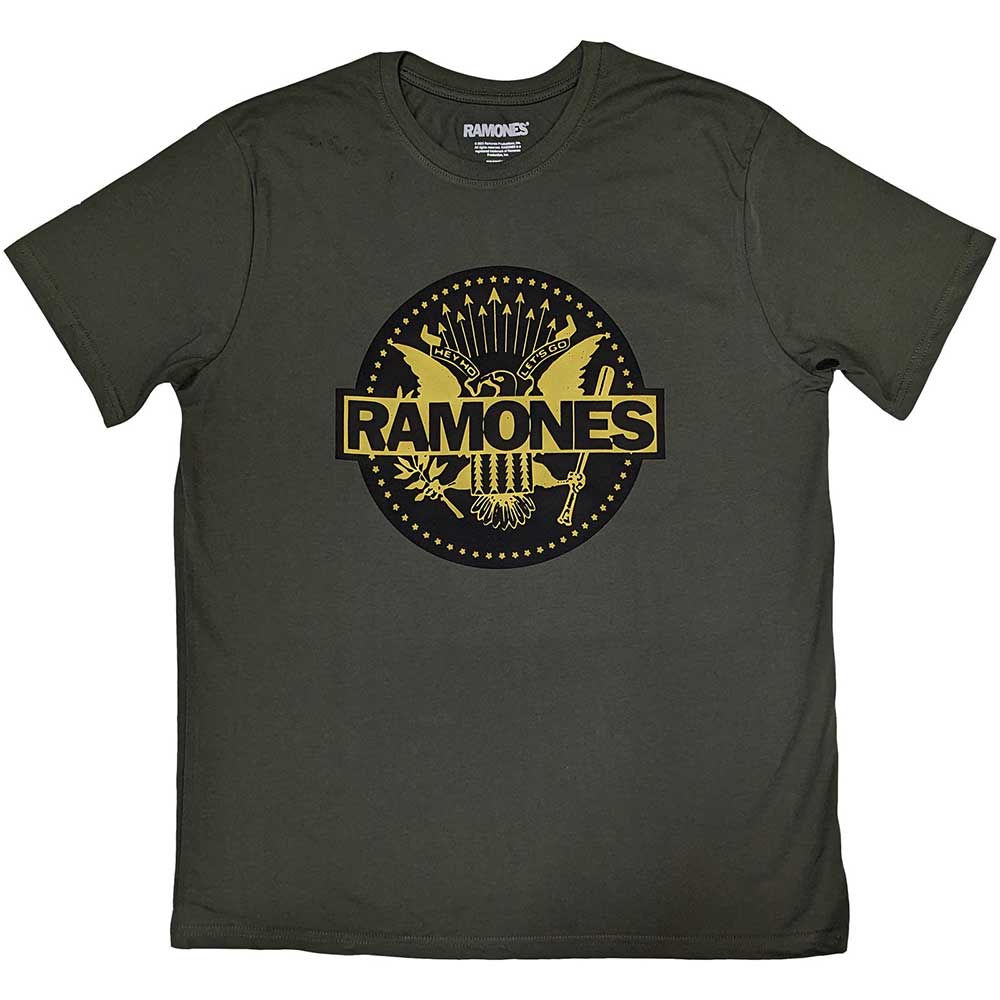 Ramones tričko Gold Seal Zelená XXL
