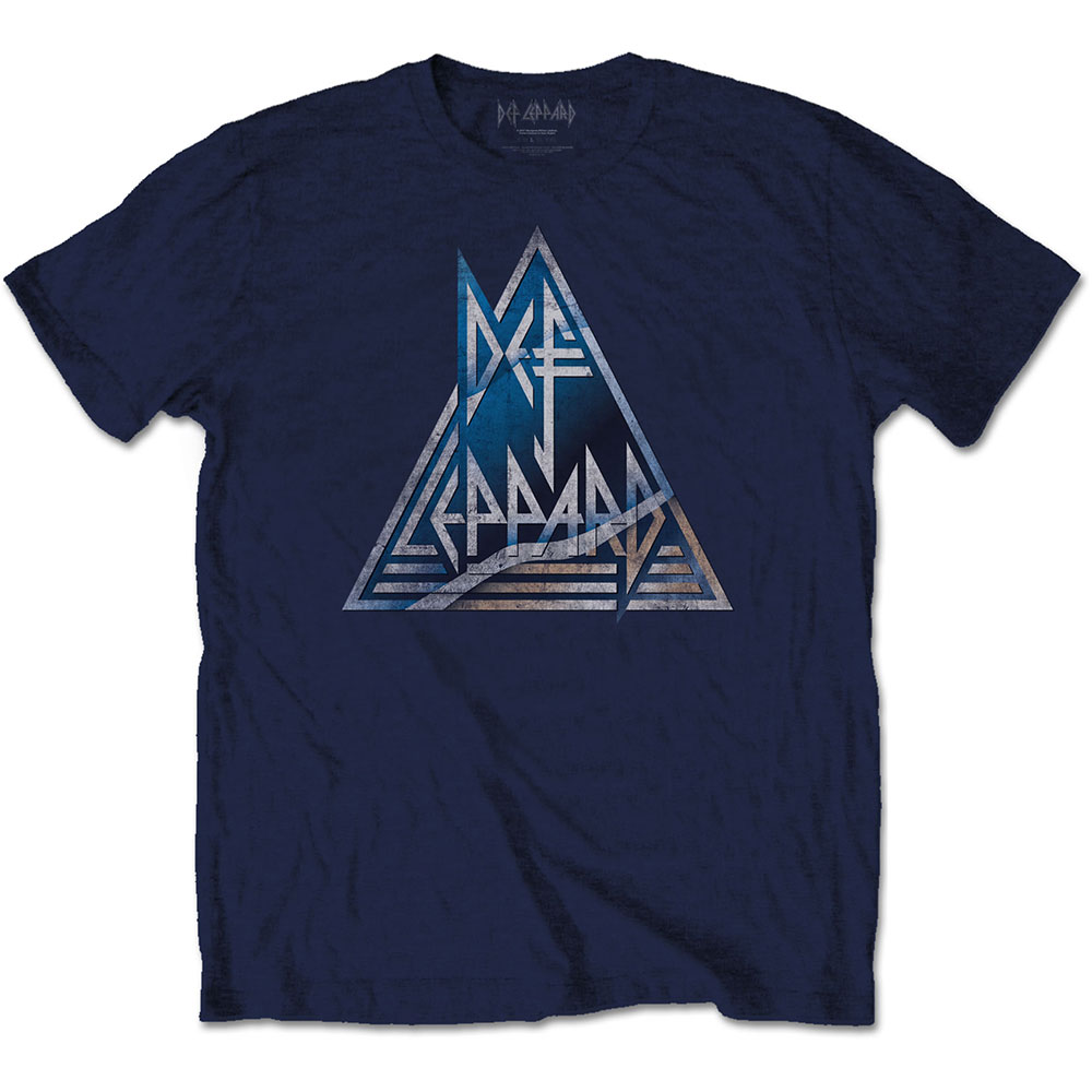 Def Leppard tričko Triangle Logo Modrá XXL