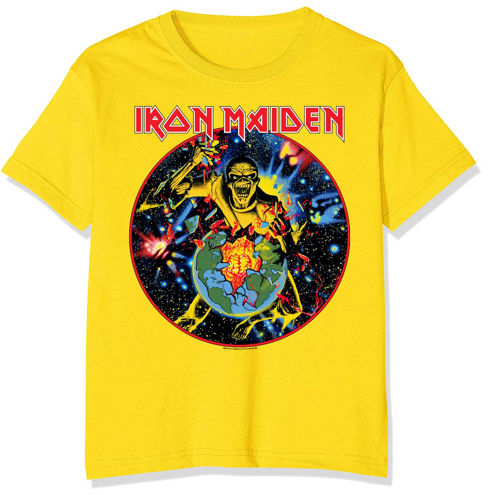 Iron Maiden tričko World Piece Tour Circle Žltá XXL