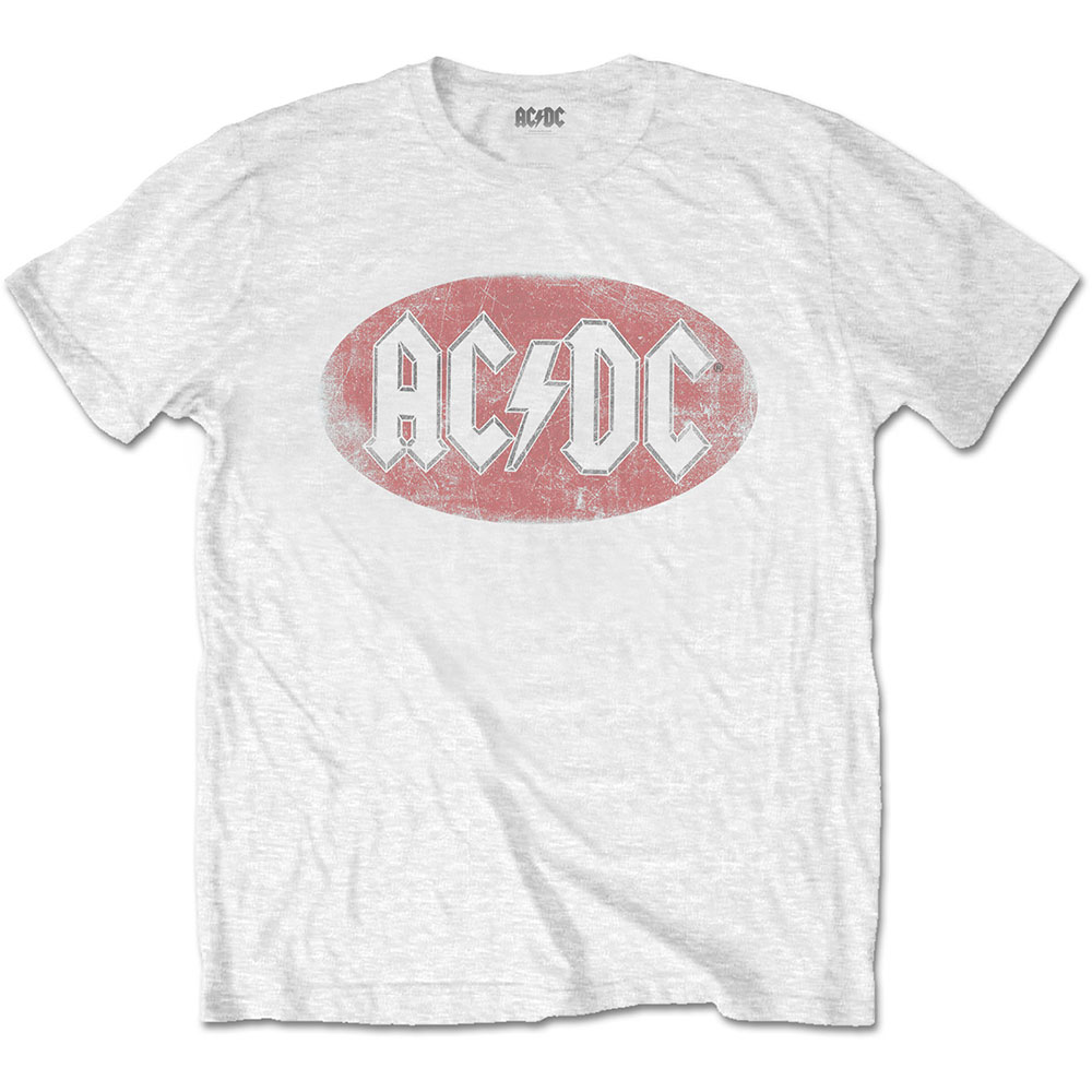 AC/DC tričko Oval Logo Vintage Biela L