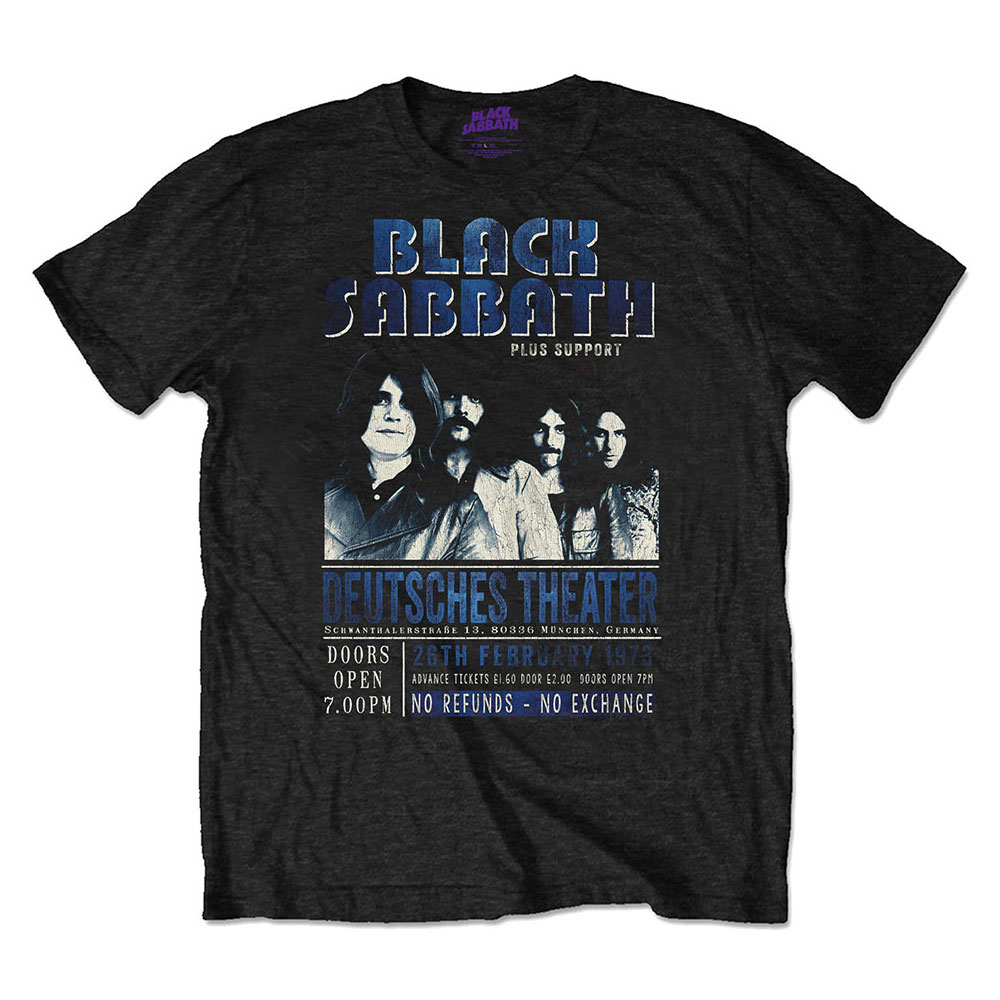 Black Sabbath tričko Deutsches \'73 Čierna XL