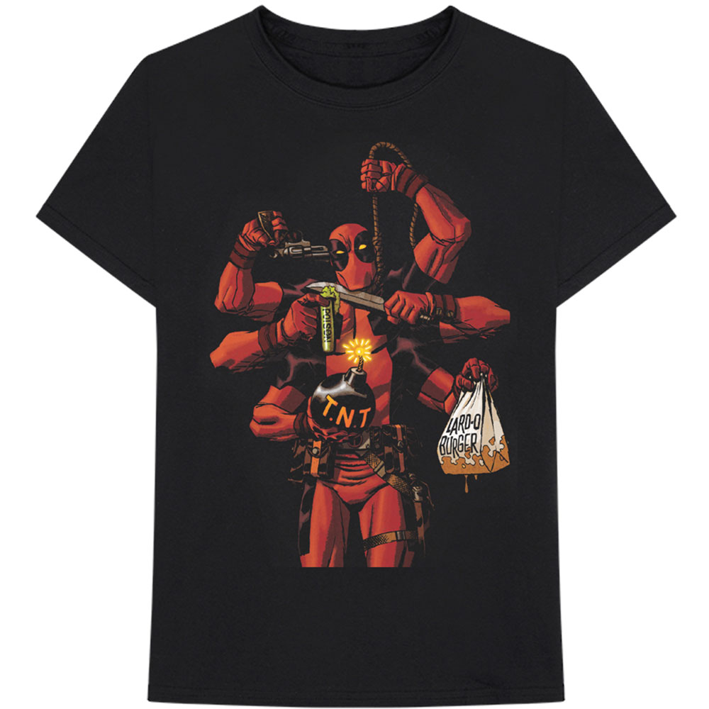 Marvel tričko Deadpool Arms Čierna XXL
