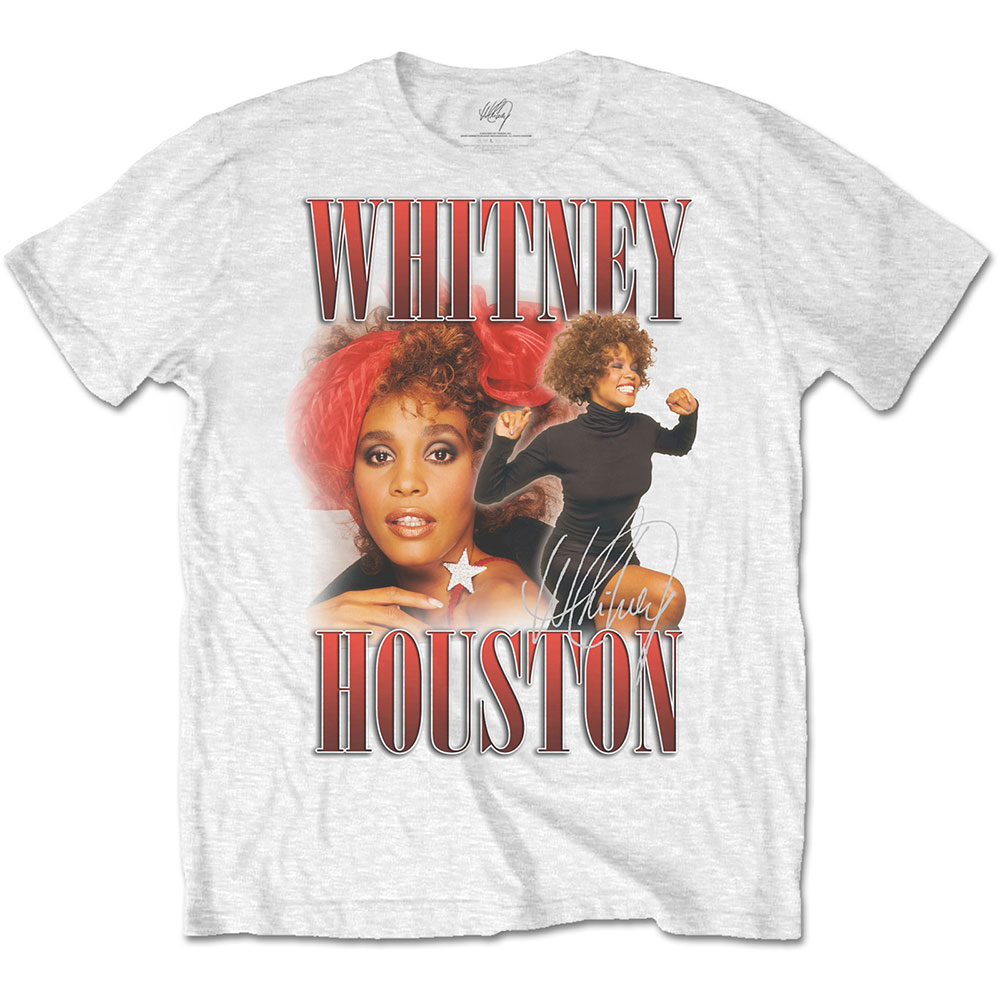 Whitney Houston tričko 90s Homage Biela L