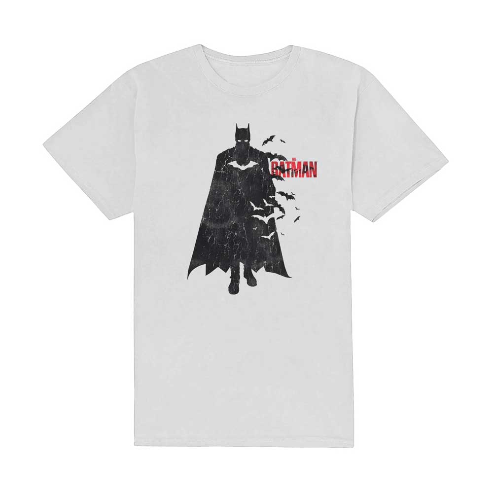 DC Comics tričko The Batman Distressed Figure Biela XXL