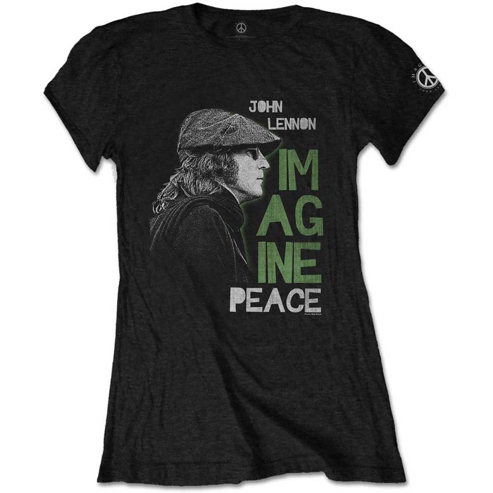 John Lennon tričko Imagine Peace Čierna S