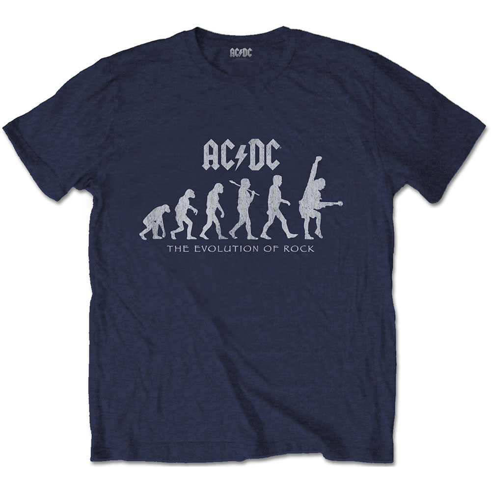 AC/DC tričko Evolution of Rock Modrá M