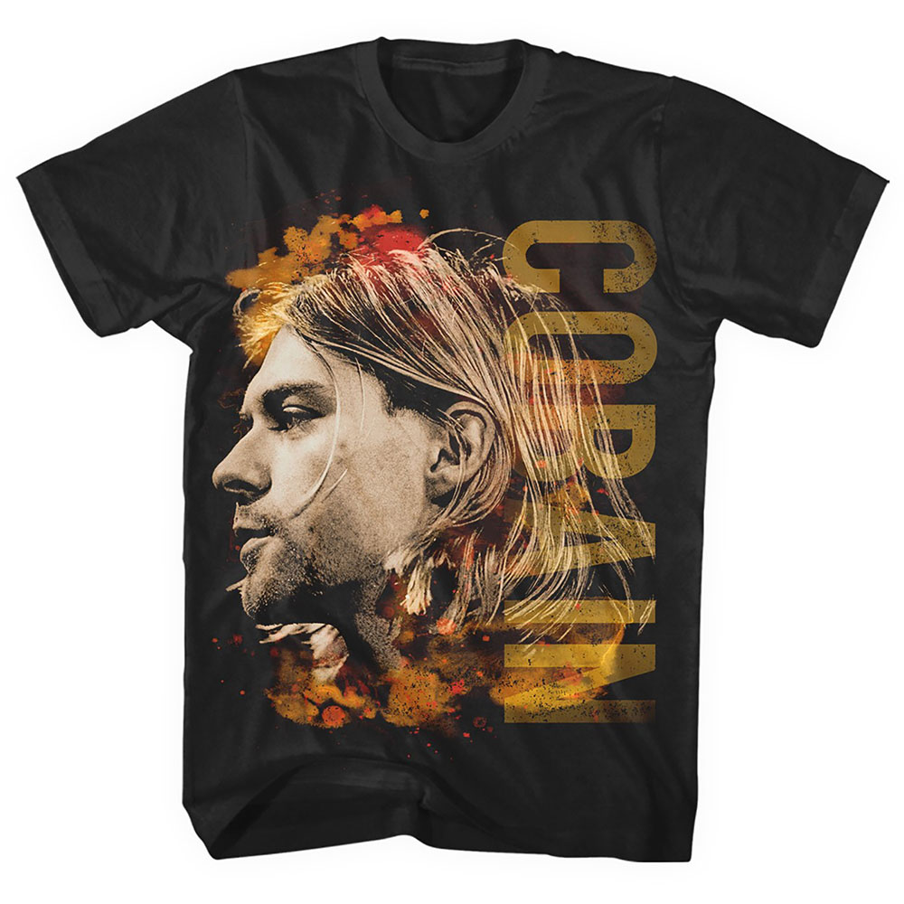 Kurt Cobain tričko Coloured Side View Čierna S