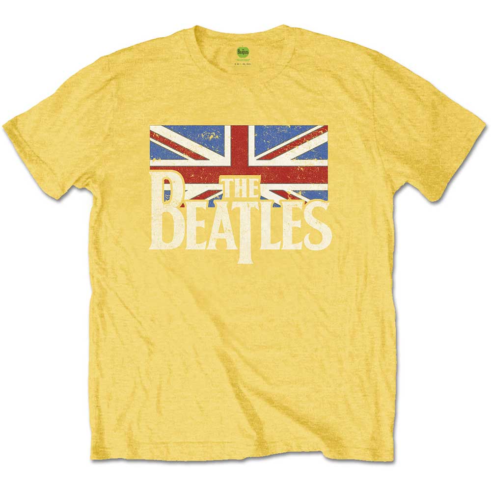 The Beatles tričko Logo & Vintage Flag Žltá 9-10 rokov