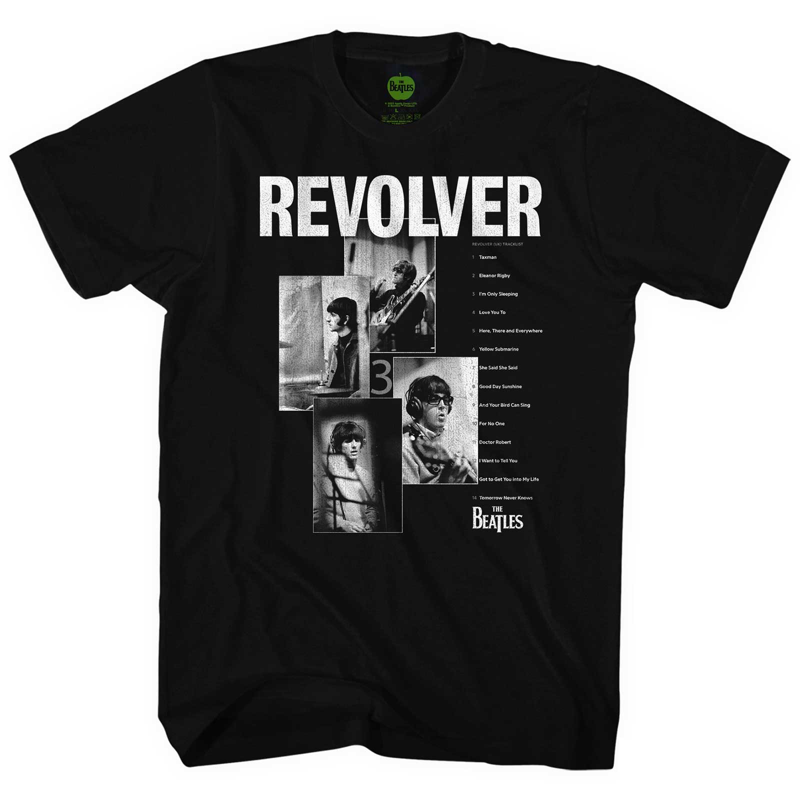 The Beatles tričko Revolver Tracklist Čierna XXL