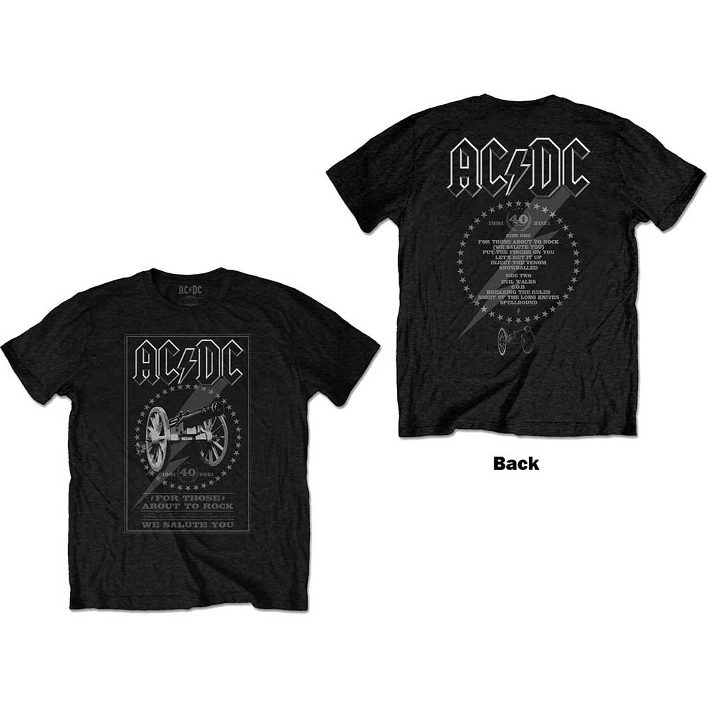AC/DC tričko FTATR 40th Monochrome Čierna L