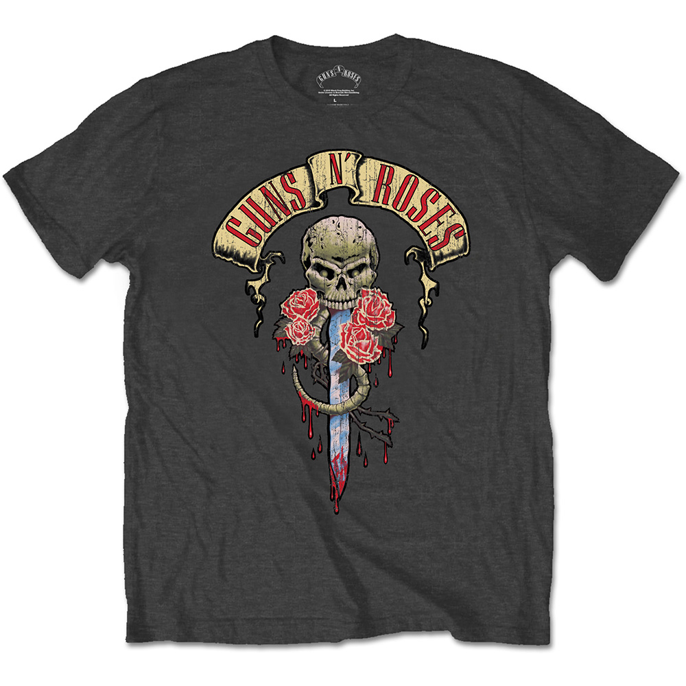 Guns N’ Roses tričko Dripping Dagger Šedá XXL