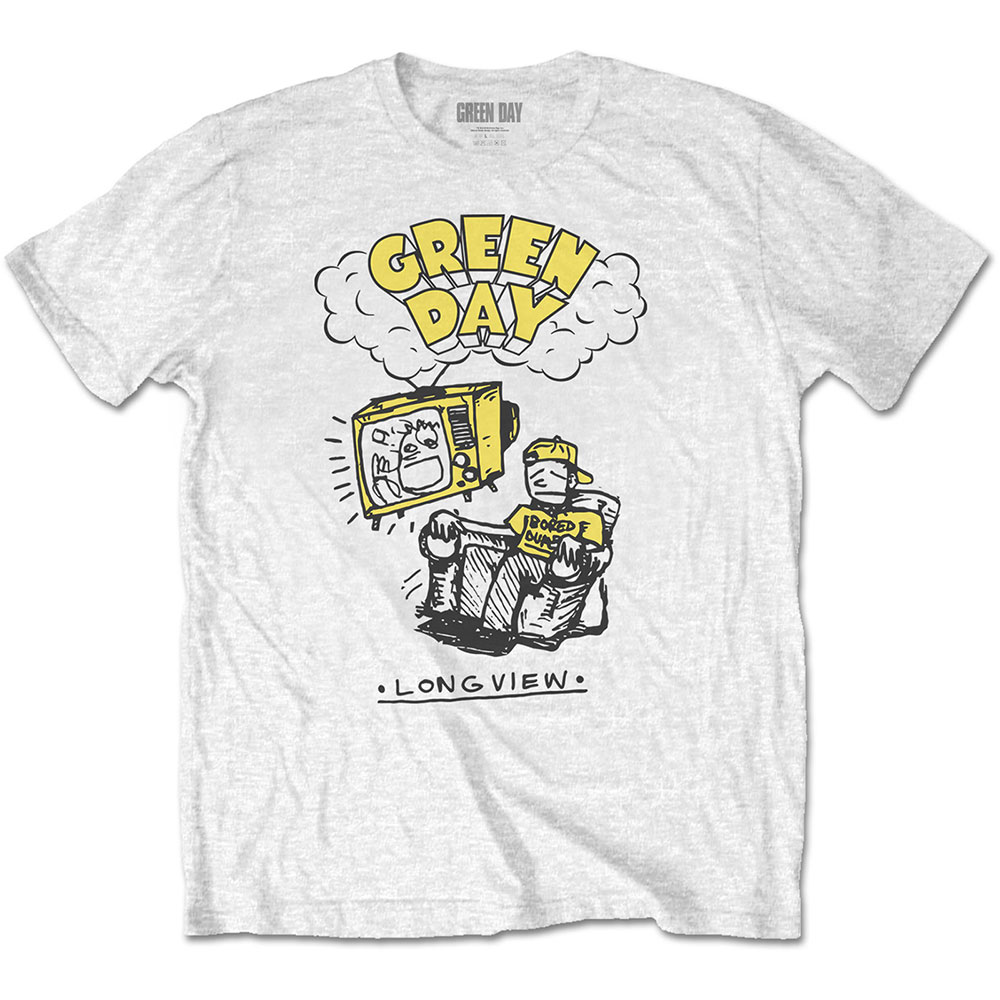 Green Day tričko Longview Doodle Biela S