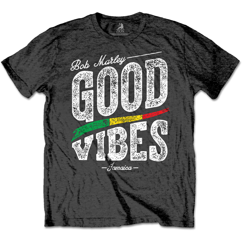 Bob Marley tričko Good Vibes Šedá S
