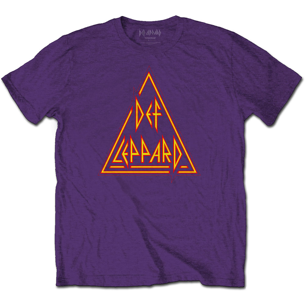Def Leppard tričko Classic Triangle Logo Fialová M