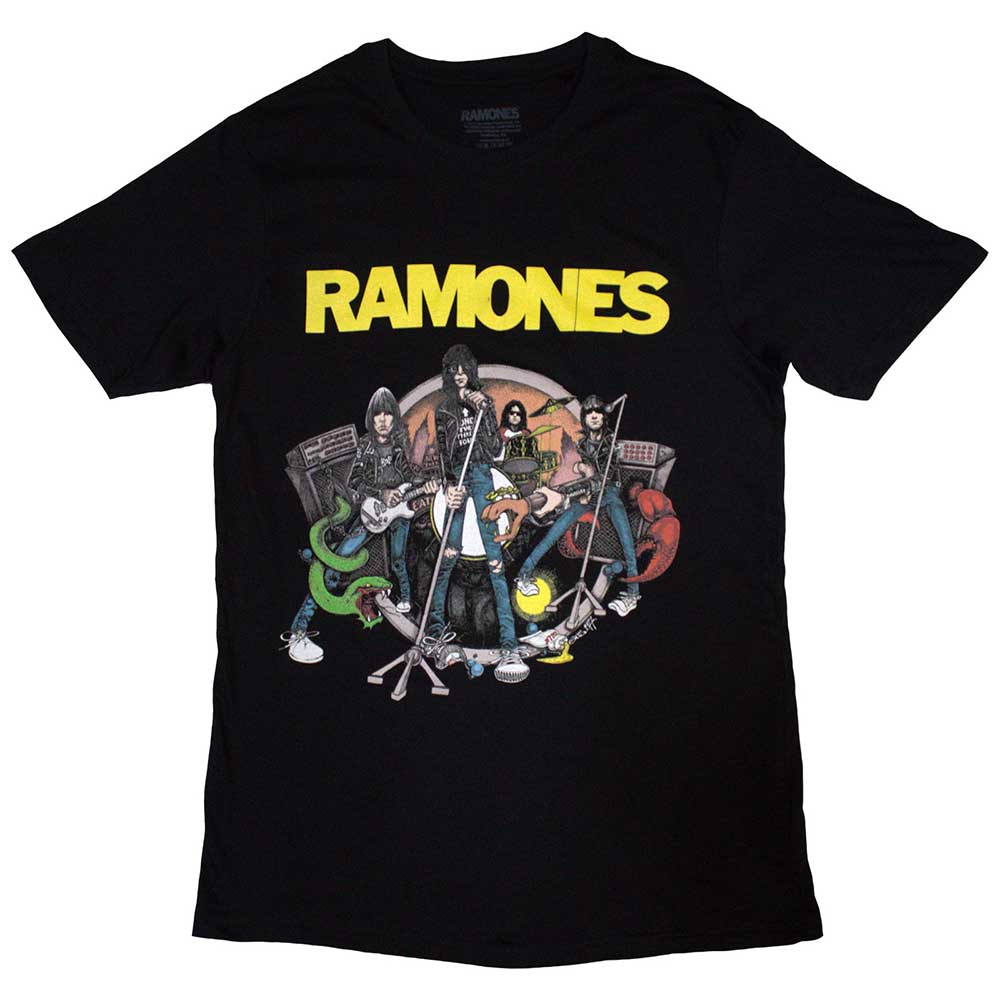 Ramones tričko Cartoon Band Čierna XXL