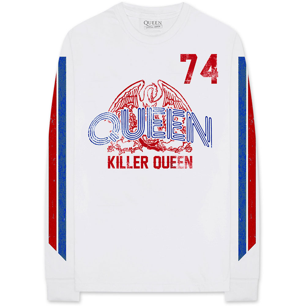 Queen tričko Killer  \'74 Stripes Biela L