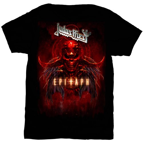 Judas Priest tričko Epitaph Red Horns Čierna S