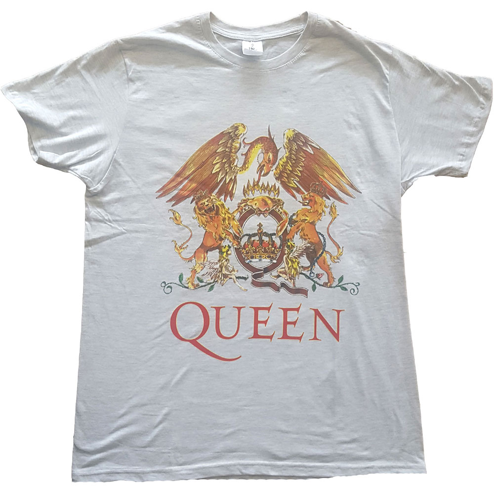 Queen tričko Classic Crest Šedá XL