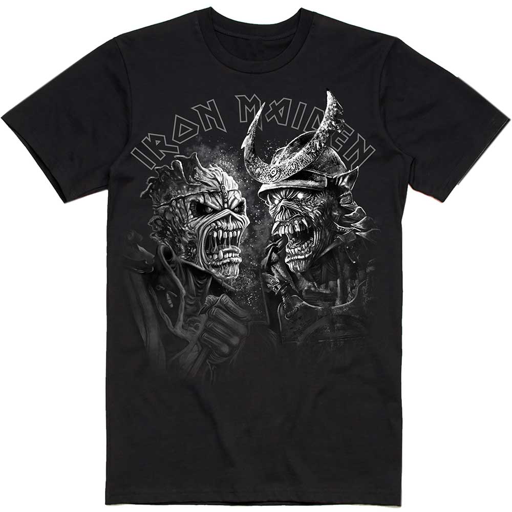 Iron Maiden tričko Senjutsu Large Grayscale Heads Čierna S