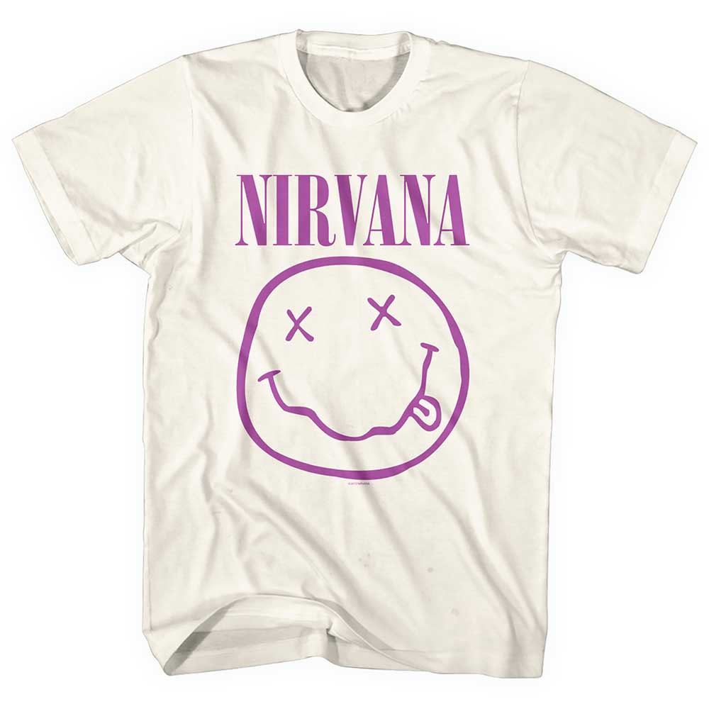 Nirvana tričko Purple Smiley Natural S