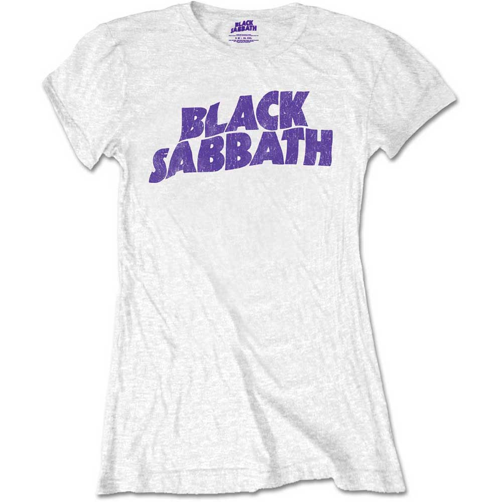 Black Sabbath tričko Wavy Logo Vintage Biela S