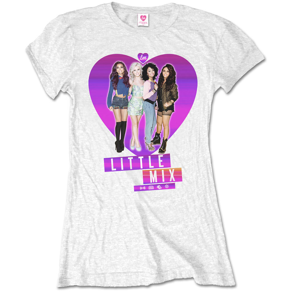 Little Mix tričko Gradient Heart Biela XL